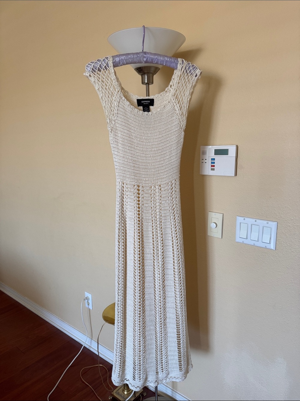 Vintage Express Tricot "Handknit" sleeveless crochet maxi dress - Picture 2 of 9